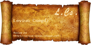 Levius Csegő névjegykártya